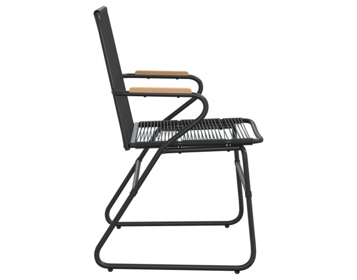 Sonata H Градински столове, 4 бр, черни, 58x59x85,5 см, PVC ратан