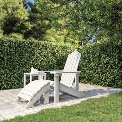 Sonata H Градински стол Adirondack с табуретка, HDPE, бял - Scaune de grădină