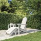 Sonata H Градински стол Adirondack с табуретка, HDPE, бял