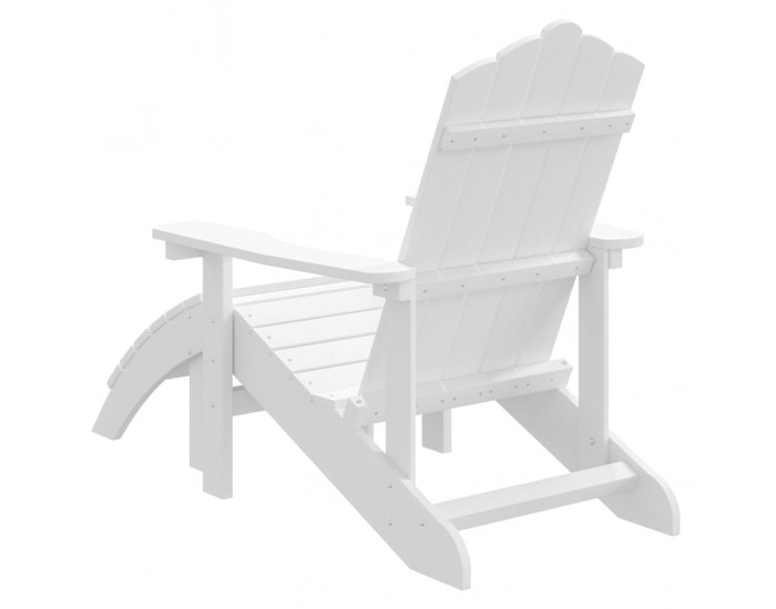 Sonata H Градински стол Adirondack с табуретка, HDPE, бял