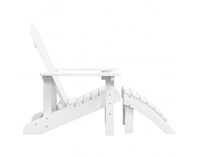 Sonata H Градински стол Adirondack с табуретка, HDPE, бял