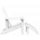 Sonata H Градински стол Adirondack с табуретка, HDPE, бял