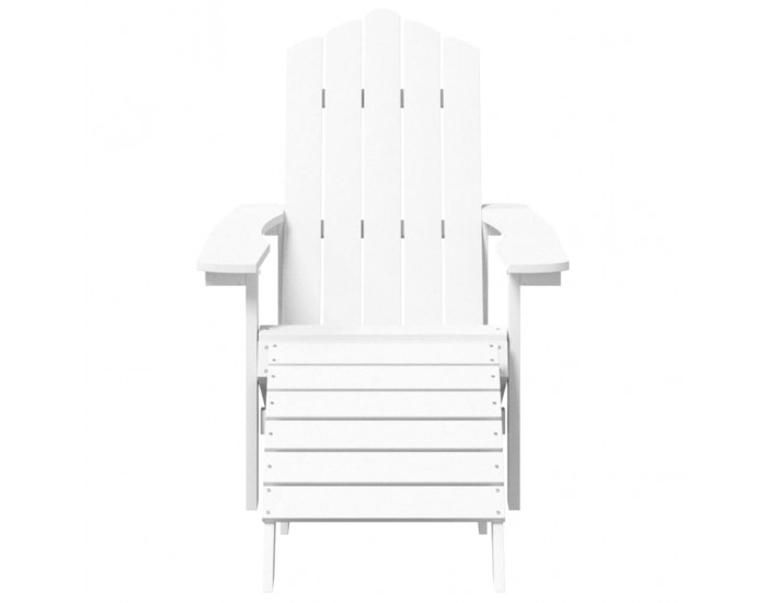 Sonata H Градински стол Adirondack с табуретка, HDPE, бял