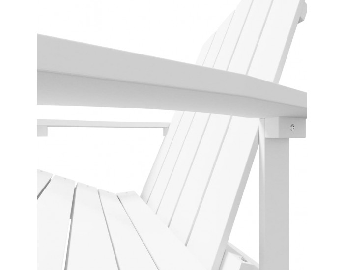 Sonata H Градински стол Adirondack с табуретка, HDPE, бял