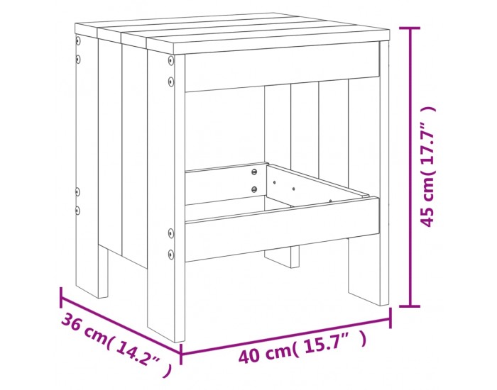 Sonata H Градински табуретки 2 бр меденокафяви 40x36x45 см бор масив