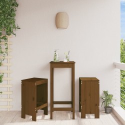 Sonata H Бар табуретки 2 бр меденокафяви 40x36x75 см бор масив - Scaune de grădină