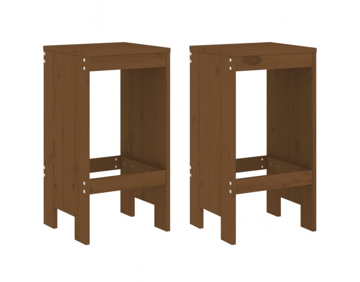 Sonata H Бар табуретки 2 бр меденокафяви 40x36x75 см бор масив