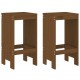 Sonata H Бар табуретки 2 бр меденокафяви 40x36x75 см бор масив