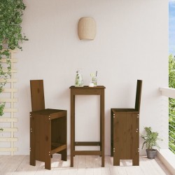 Sonata H Бар табуретки 2 бр меденокафяви 40x42x120 см бор масив - Scaune de grădină