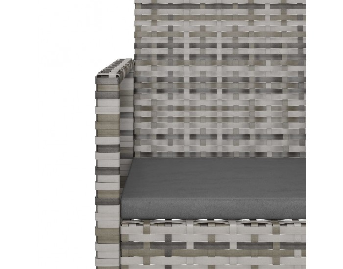 Sonata H Градински фотьойл с възглавница, сив, полиратан