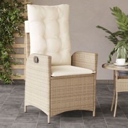 Sonata H Накланящи градински стола с възглавници полиратан бежови - Scaune de grădină