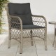 Sonata H Градински столове с възглавници, 2 бр, светлосив, полиратан