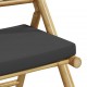 Sonata H Сгъваеми бистро столове 4 бр с тъмносиви възглавници бамбук
