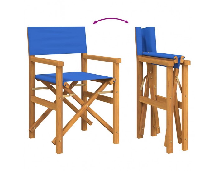 Sonata H Сгъваем директорски стол Blue Solid Wood Teak