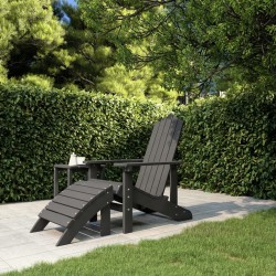 Sonata H Градински стол Adirondack с табуретка, HDPE, антрацит - Scaune de grădină