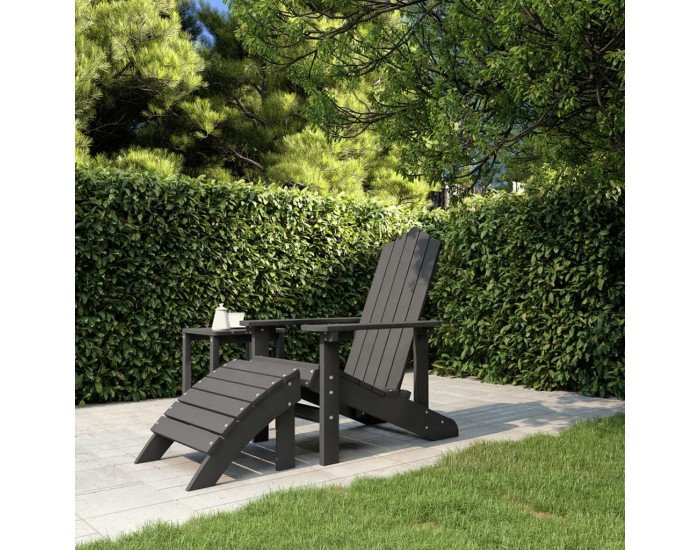 Sonata H Градински стол Adirondack с табуретка, HDPE, антрацит