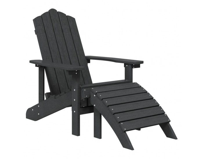Sonata H Градински стол Adirondack с табуретка, HDPE, антрацит