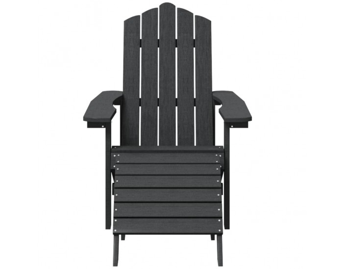 Sonata H Градински стол Adirondack с табуретка, HDPE, антрацит
