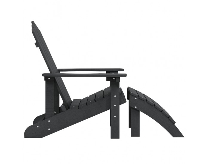 Sonata H Градински стол Adirondack с табуретка, HDPE, антрацит