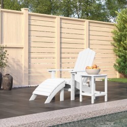 Sonata H Градински стол Адирондак с табуретка и масичка HDPE бял - Scaune de grădină
