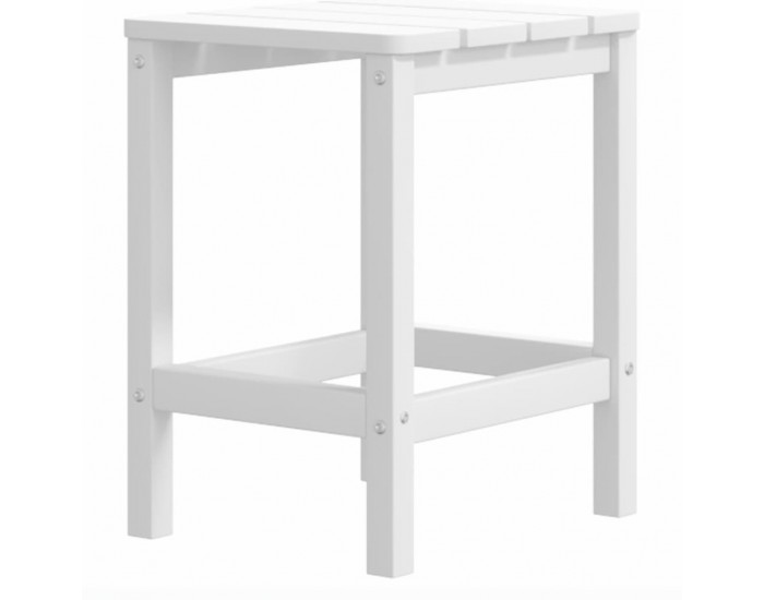 Sonata H Градински стол Адирондак с табуретка и масичка HDPE бял