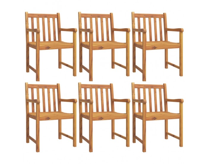 Sonata H Градински столове, 6 бр, 56x55,5x90 см, акация масив