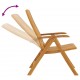 Sonata H Накланящи градински столове с възглавници 2 бр тик масив
