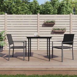 Sonata H Градински столове 2 бр черни 54x62,5x89 см полиратан - Scaune de grădină