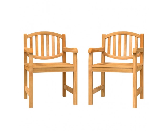 Sonata H Градински столове, 2 бр, 58x59x88 см, тиково дърво масив
