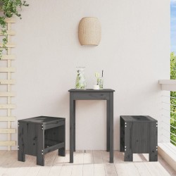 Sonata H Градински табуретки 2 бр сиви 40x36x45 см борово дърво масив - Scaune de grădină