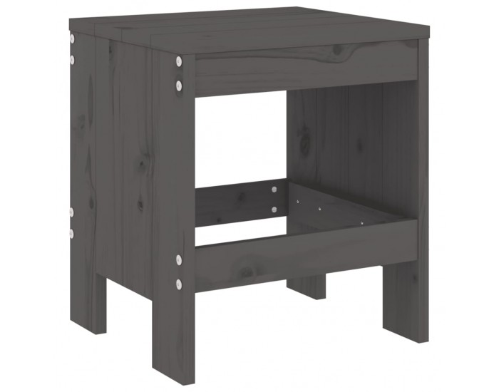 Sonata H Градински табуретки 2 бр сиви 40x36x45 см борово дърво масив