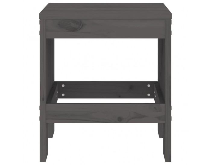Sonata H Градински табуретки 2 бр сиви 40x36x45 см борово дърво масив