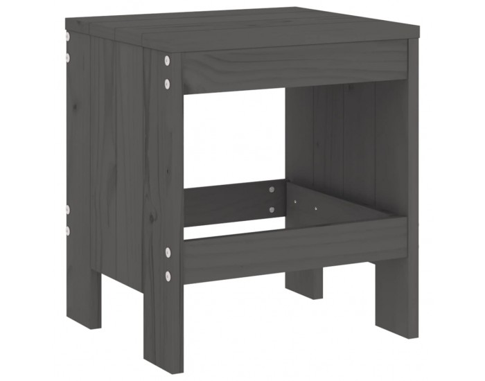 Sonata H Градински табуретки 2 бр сиви 40x36x45 см борово дърво масив