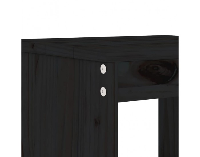 Sonata H Бар табуретки 2 бр черни 40x36x75 см борово дърво масив