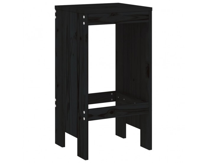 Sonata H Бар табуретки 2 бр черни 40x36x75 см борово дърво масив