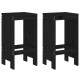 Sonata H Бар табуретки 2 бр черни 40x36x75 см борово дърво масив