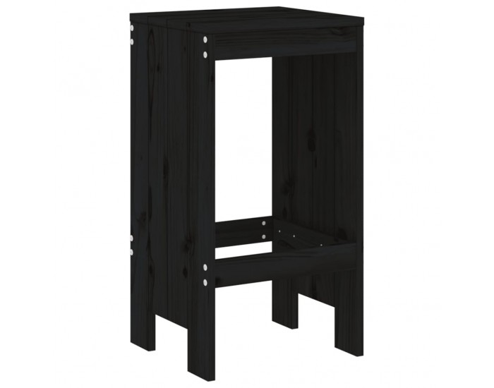 Sonata H Бар табуретки 2 бр черни 40x36x75 см борово дърво масив