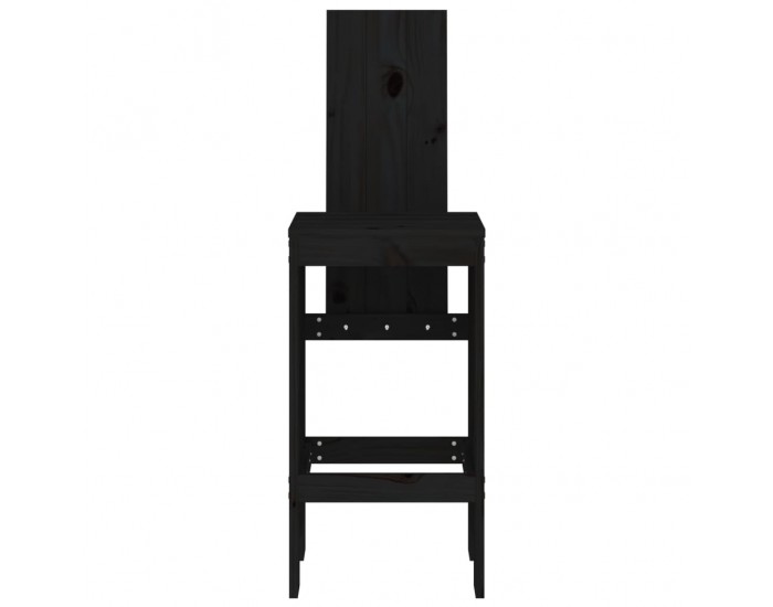 Sonata H Бар табуретки 2 бр черни 40x42x120 см борово дърво масив