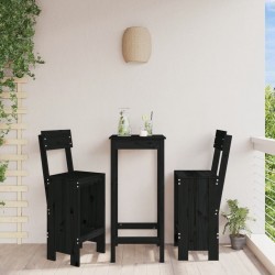 Sonata H Бар табуретки 2 бр черни 40x48,5x115,5 см борово дърво масив - Scaune de grădină