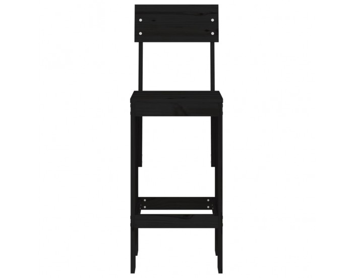 Sonata H Бар табуретки 2 бр черни 40x48,5x115,5 см борово дърво масив
