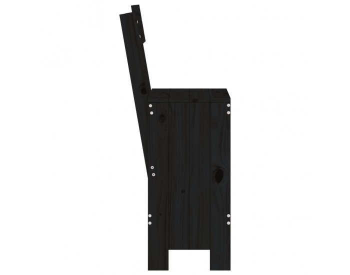Sonata H Бар табуретки 2 бр черни 40x48,5x115,5 см борово дърво масив