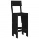 Sonata H Бар табуретки 2 бр черни 40x48,5x115,5 см борово дърво масив