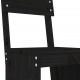 Sonata H Бар табуретки 2 бр черни 40x48,5x115,5 см борово дърво масив