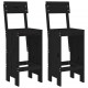 Sonata H Бар табуретки 2 бр черни 40x48,5x115,5 см борово дърво масив
