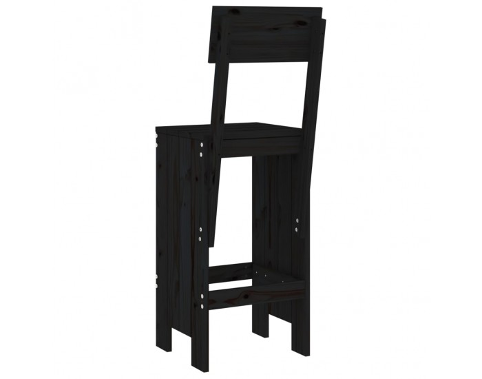Sonata H Бар табуретки 2 бр черни 40x48,5x115,5 см борово дърво масив