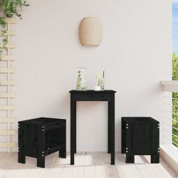 Sonata H Градински табуретки 2 бр черни 40x36x45 см борово дърво масив - Scaune de grădină