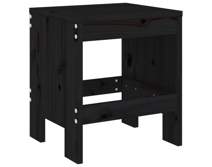 Sonata H Градински табуретки 2 бр черни 40x36x45 см борово дърво масив