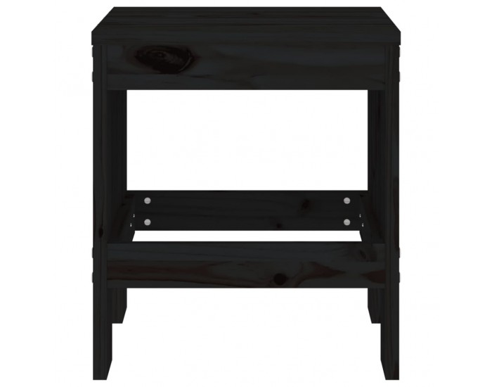 Sonata H Градински табуретки 2 бр черни 40x36x45 см борово дърво масив
