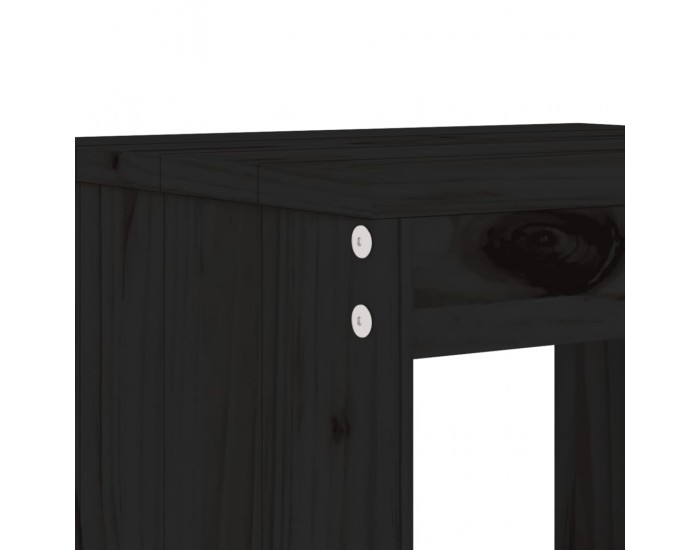 Sonata H Градински табуретки 2 бр черни 40x36x45 см борово дърво масив