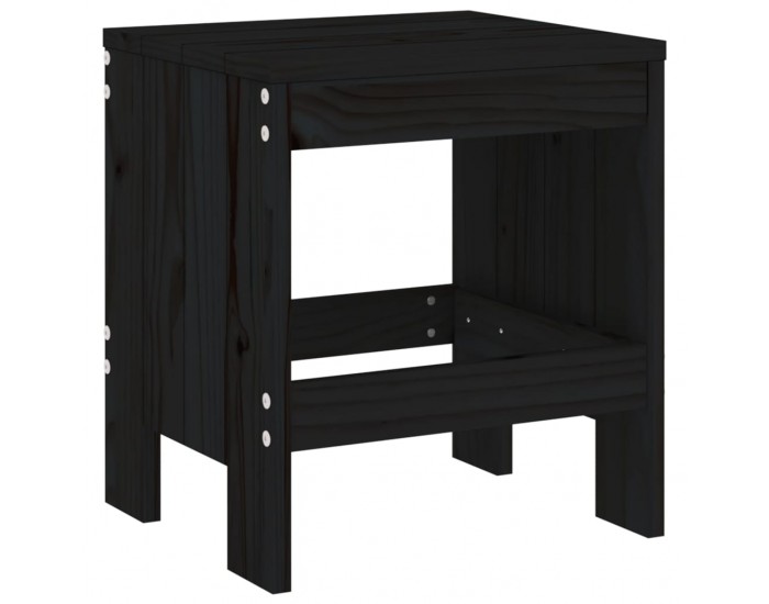 Sonata H Градински табуретки 2 бр черни 40x36x45 см борово дърво масив